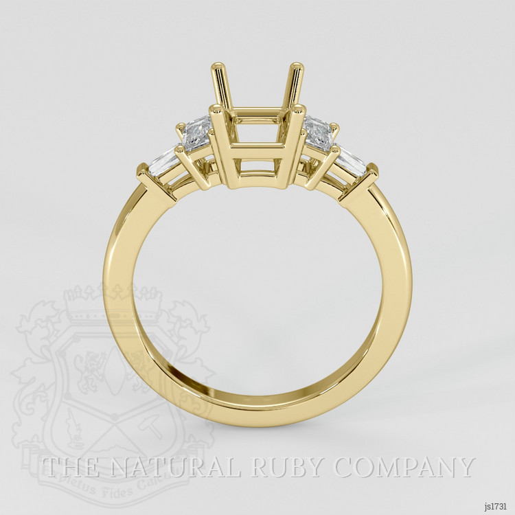 18K Yellow Gold Accent Stones Ring Setting