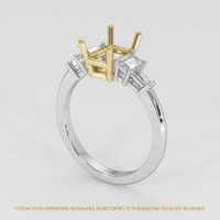 14K Yellow & White Accent Stones Ring Setting Video