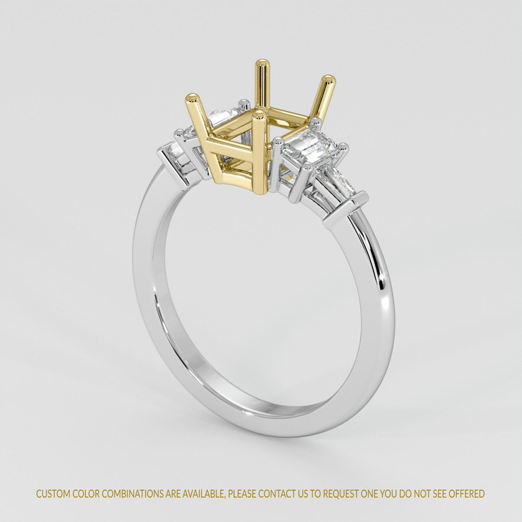 14K Yellow & White Accent Stones Ring Setting