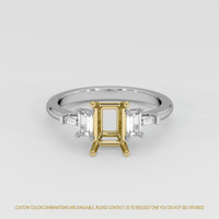 14K Yellow & White Accent Stones Ring Setting Image
