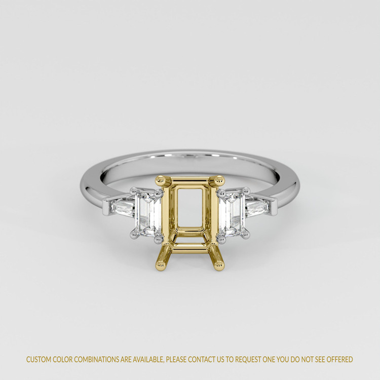 14K Yellow & White Accent Stones Ring Setting