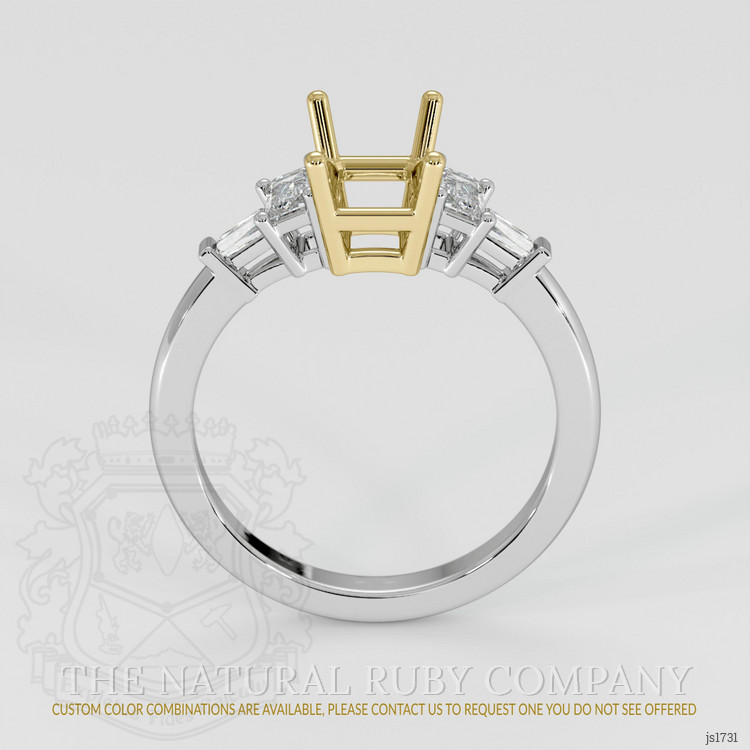 14K Yellow & White Accent Stones Ring Setting