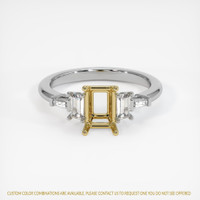 18K Yellow & White Side Stones Ring Image