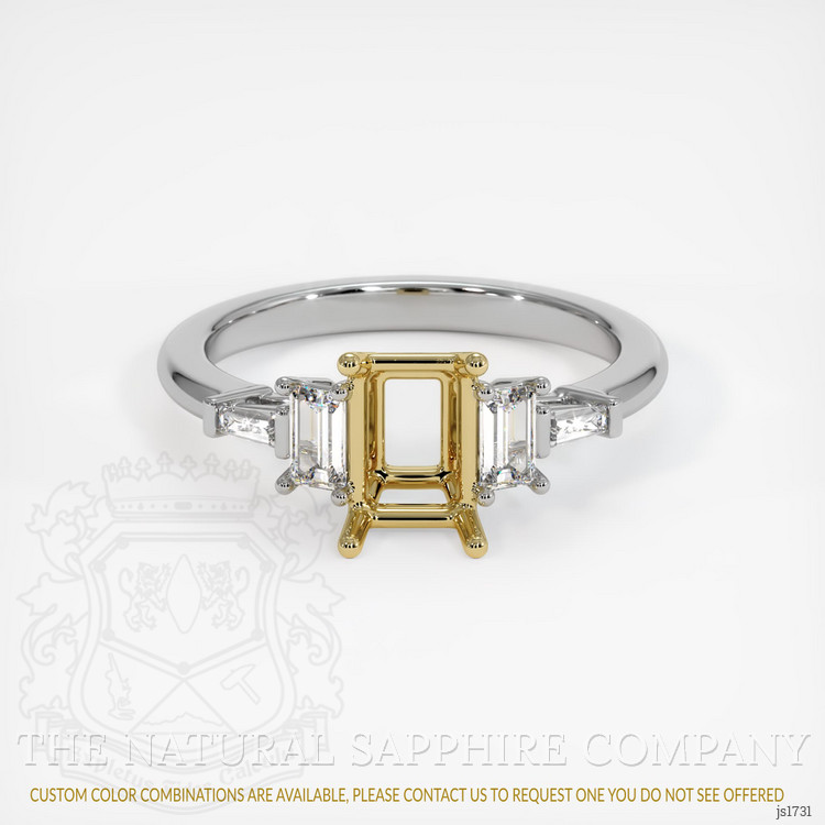 18K Yellow & White Accent Stones Ring Setting