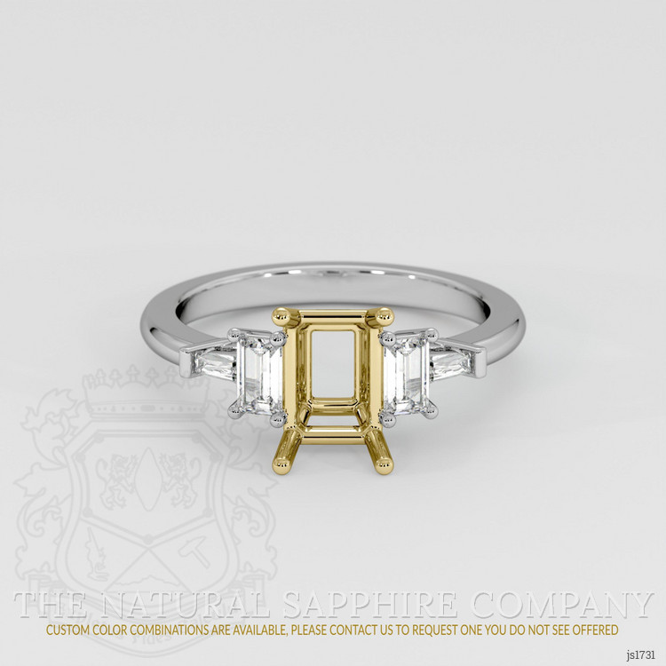 18K Yellow & White Accent Stones Ring Setting