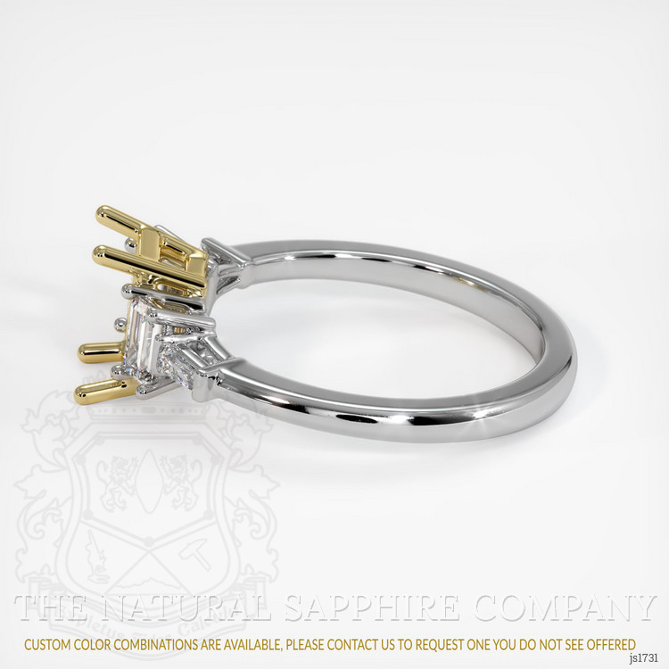 18K Yellow & White Accent Stones Ring Setting