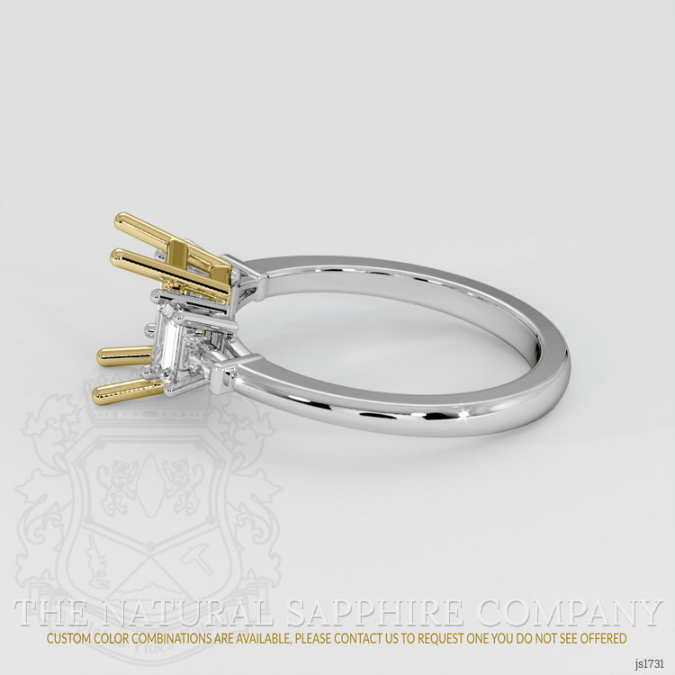 18K Yellow & White Accent Stones Ring Setting