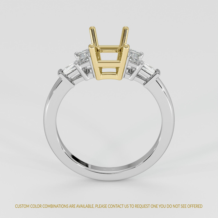 18K Yellow & White Accent Stones Ring Setting