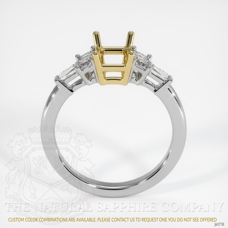 18K Yellow & White Accent Stones Ring Setting