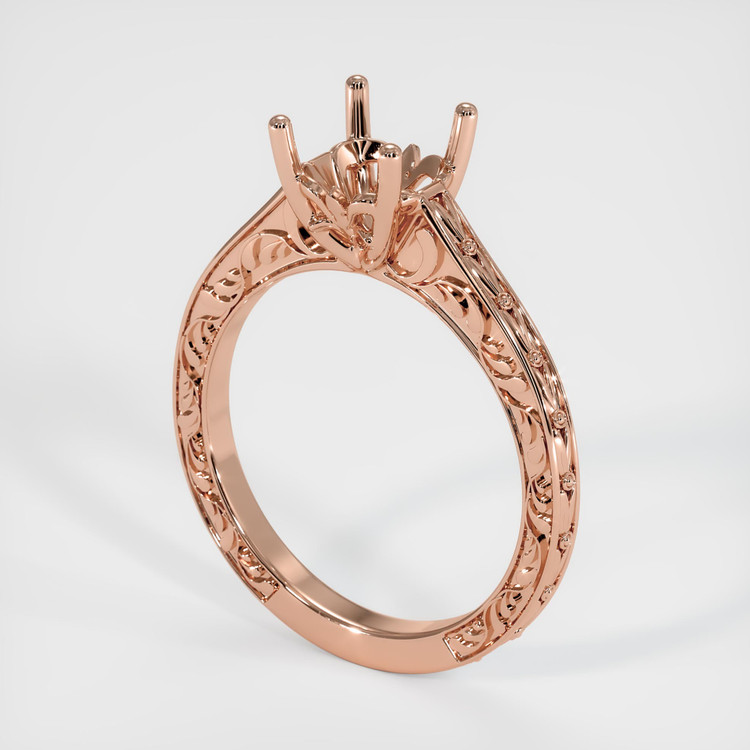 14K Rose Gold Antique Style Ring Setting