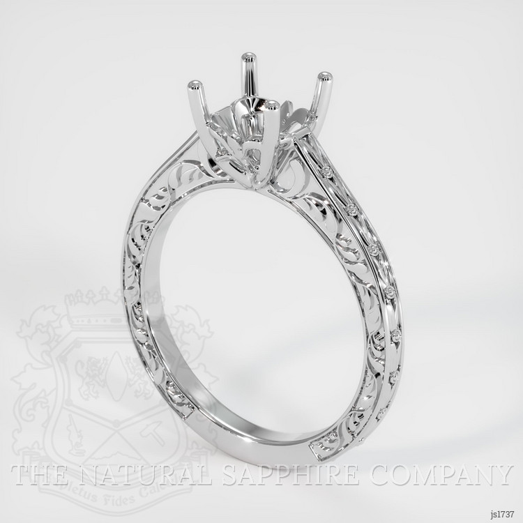 14K White Gold Antique Style Ring Setting