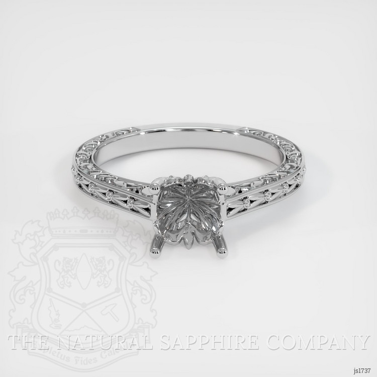 14K White Gold Antique Style Ring Setting