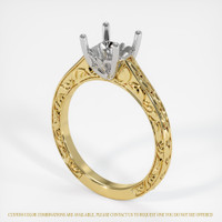 14K White & Yellow Antique Style Ring Setting Video