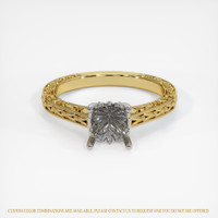 14K White & Yellow Antique Style Ring Setting Image