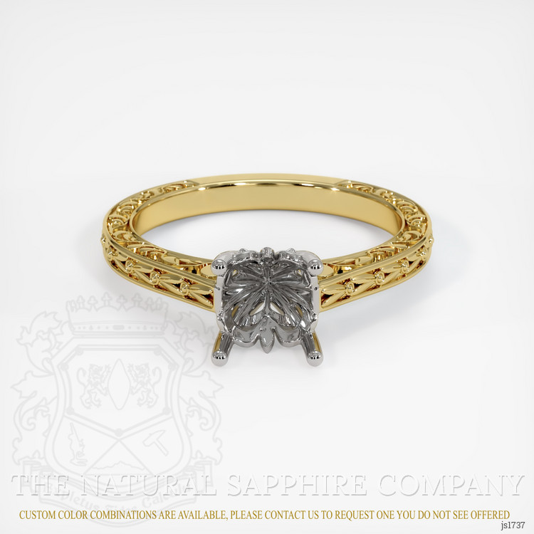 14K White & Yellow Antique Style Ring Setting