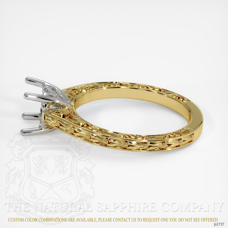 14K White & Yellow Antique Style Ring Setting