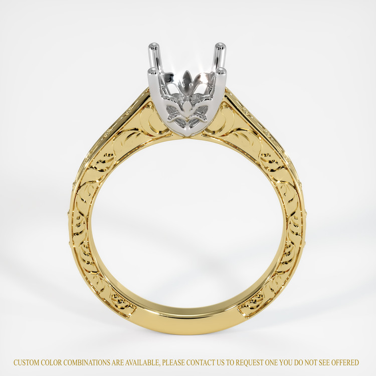 14K White & Yellow Antique Style Ring Setting