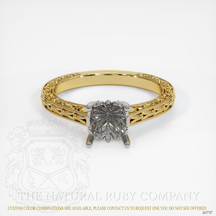 18K White & Yellow Antique Style Ring Setting