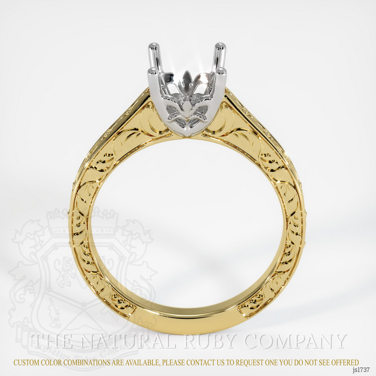 18K White & Yellow Antique Style Ring Setting