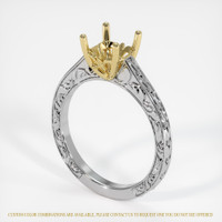 14K Yellow & White Antique Style Ring Setting Video