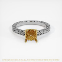 14K Yellow & White Antique Style Ring Setting Image