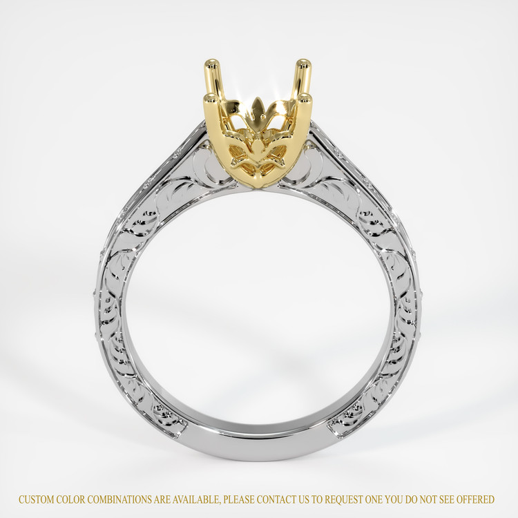 14K Yellow & White Antique Style Ring Setting