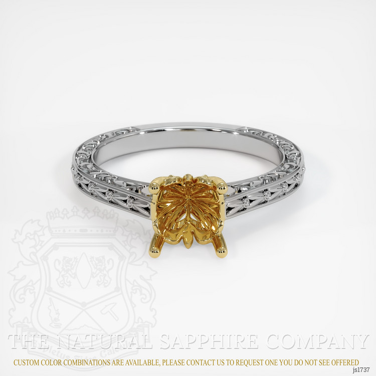 18K Yellow & White Antique Style Ring Setting
