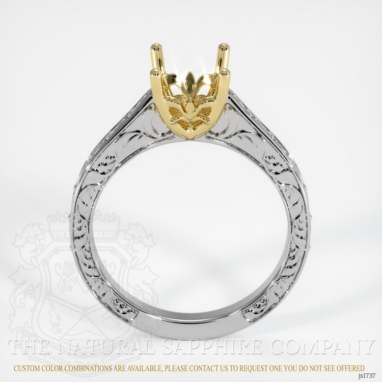 18K Yellow & White Antique Style Ring Setting
