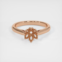 18K Rose Gold Floral Ring Setting Image