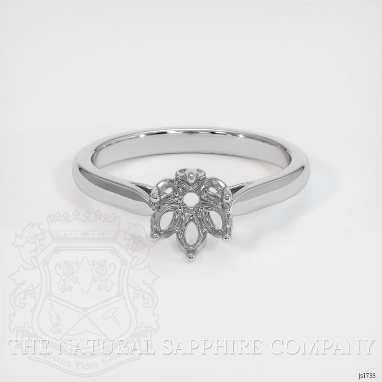 10K White Gold Floral Ring Setting