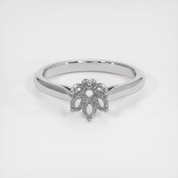 18K White Gold Floral Ring Setting Image
