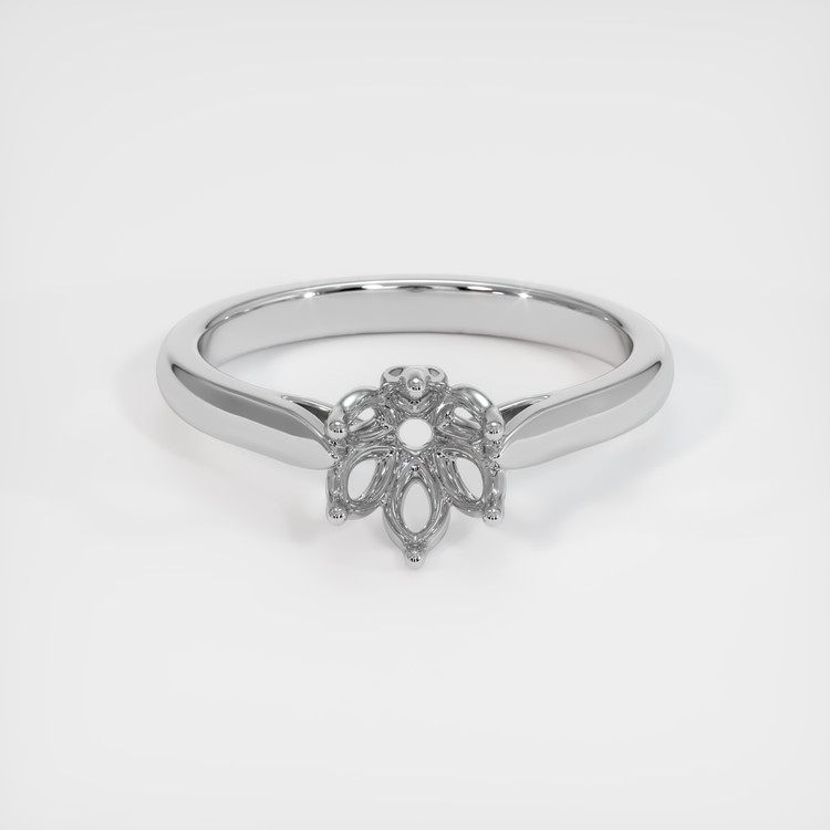 18K White Gold Floral Ring Setting