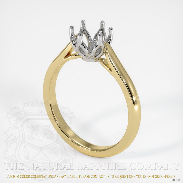 14K White & Yellow Floral Ring Setting