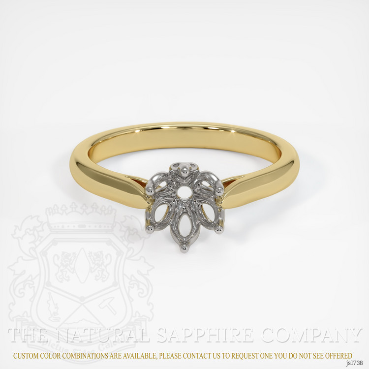 14K White & Yellow Floral Ring Setting