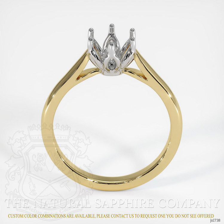 18K White & Yellow Floral Ring Setting