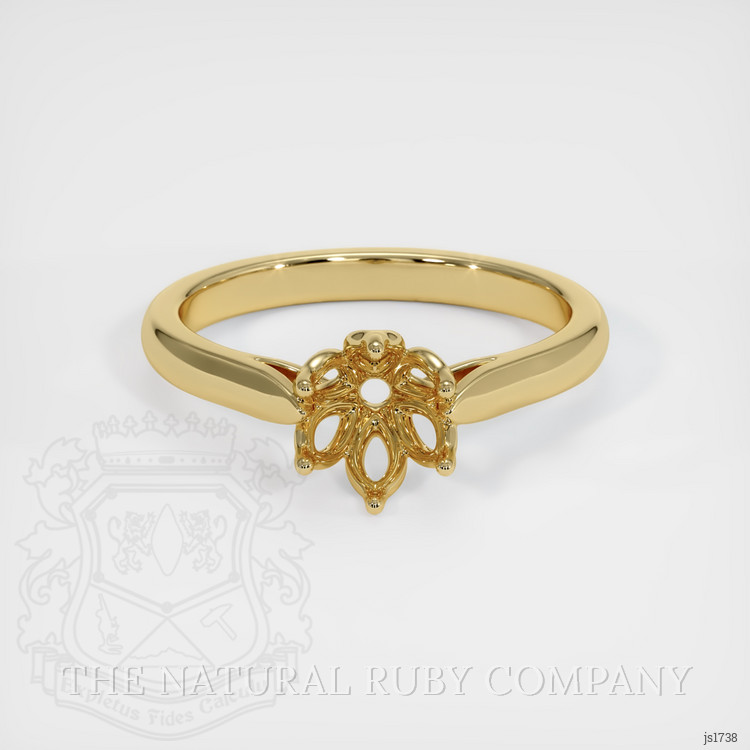 14K Yellow Gold Floral Ring Setting