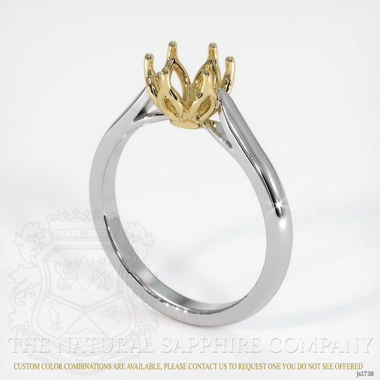 14K Yellow & White Floral Ring Setting