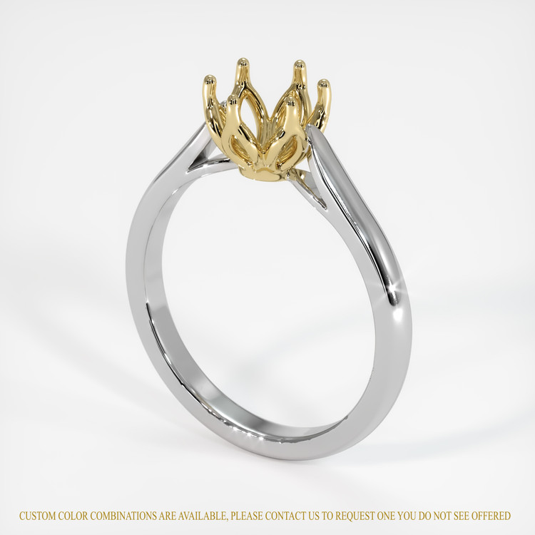 14K Yellow & White Floral Ring Setting
