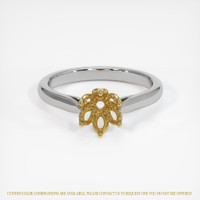 14K Yellow & White Floral Ring Setting Image