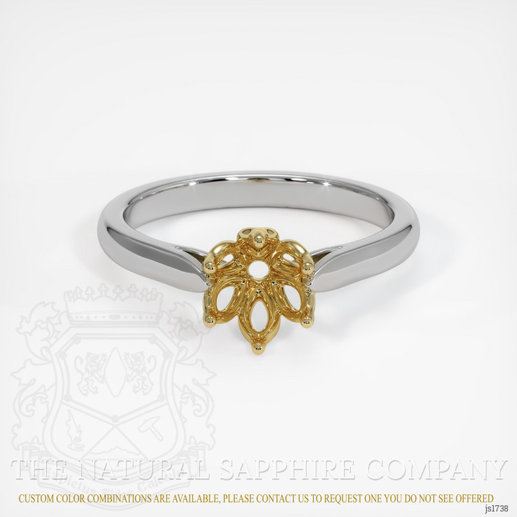 14K Yellow & White Floral Ring Setting