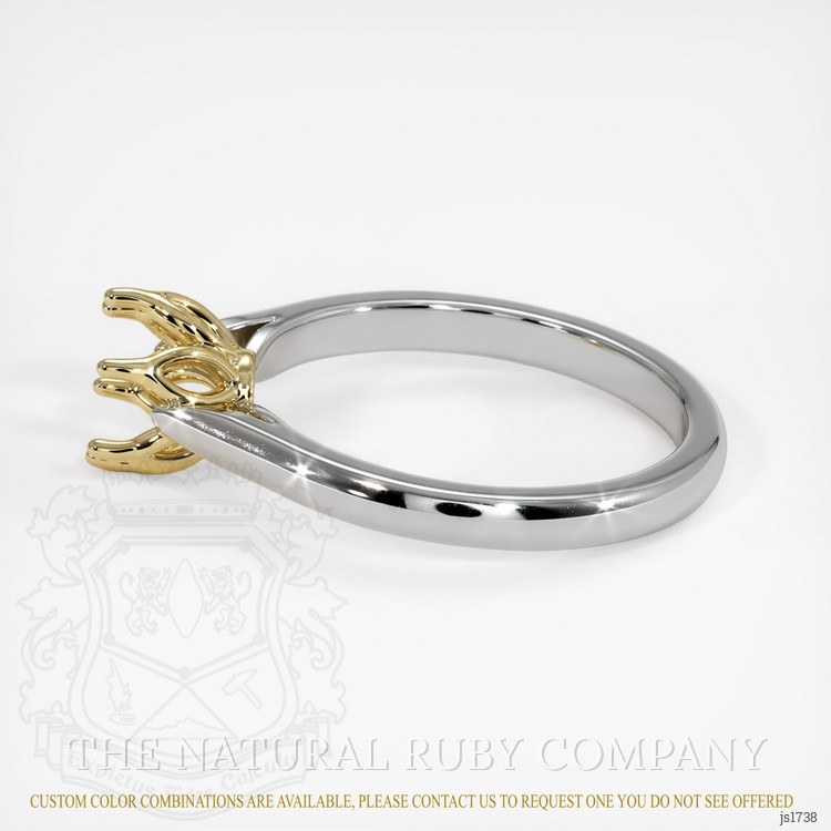 14K Yellow & White Floral Ring Setting