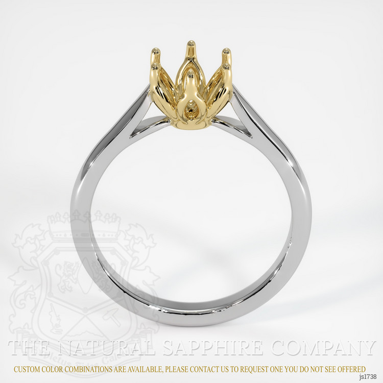 14K Yellow & White Floral Ring Setting