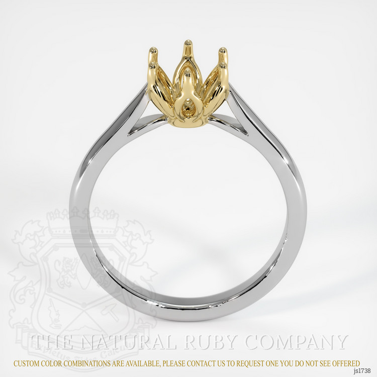 14K Yellow & White Floral Ring Setting