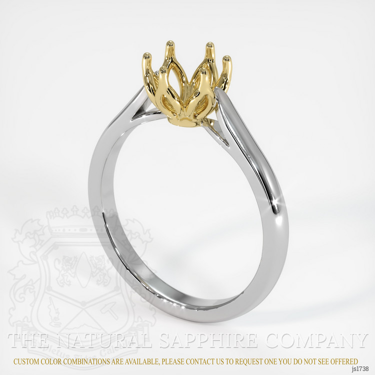 18K Yellow & White Floral Ring Setting