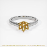 18K Yellow & White Floral Ring Setting Image