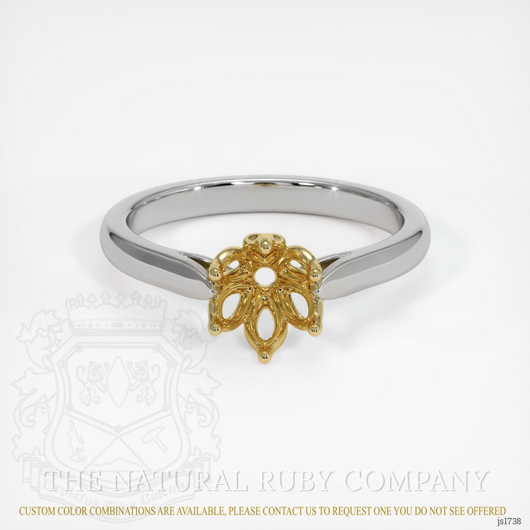 18K Yellow & White Floral Ring Setting