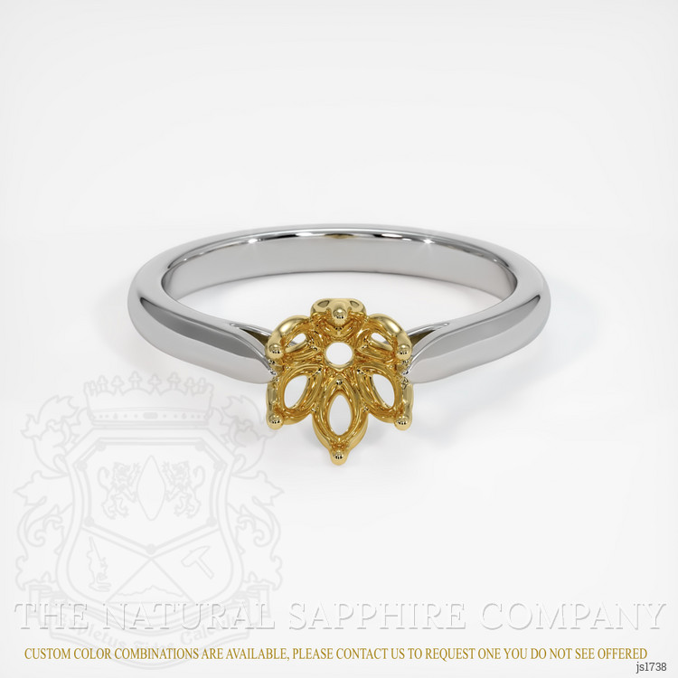 18K Yellow & White Floral Ring Setting