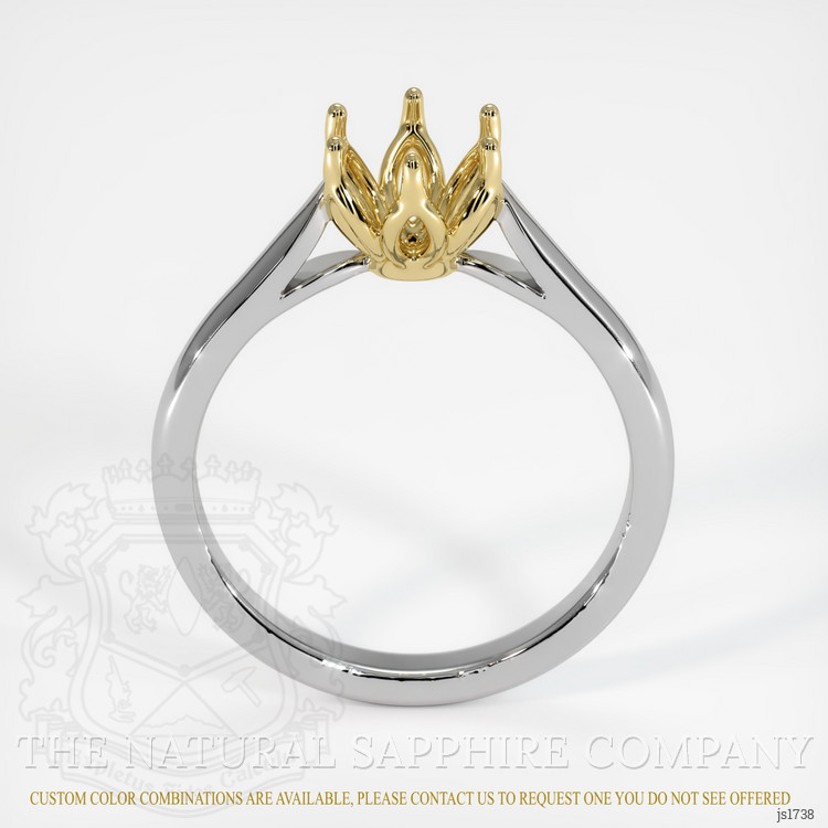 18K Yellow & White Floral Ring Setting