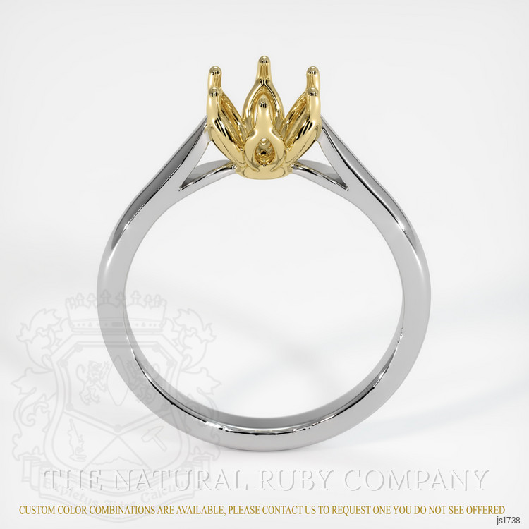 18K Yellow & White Floral Ring Setting