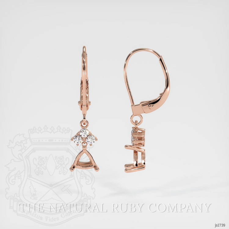 14K Rose Gold Accent Stones Earring Setting